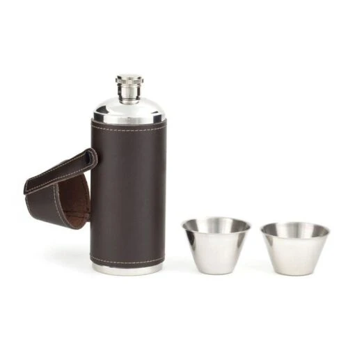 KIKKERLAND Flask Leather 1 KIKKERLAND Flask Leather