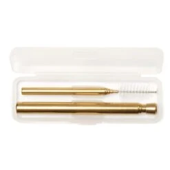 KIKKERLAND COPPER TRAVEL STRAW SET