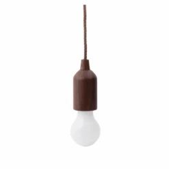 KIKKERLAND Pull Cord Light Bulb Wood