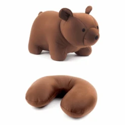 KIKKERLAND Zip And Flip Bear Head Rest Brown