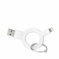 Charge And Sync Keychain White By Kikkerland