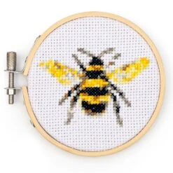 KIKKERLAND Mini Cross Stitch Embroidery Kit - Bee