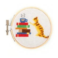 KIKKERLAND Cat Mini Cross Stitch Embroidery Kit