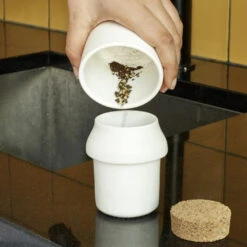 KIKKERLAND Ceramic Grinder & Jar | White -Kikkerland kikkerland kitchen ceramic grinder jar white 28558931263572