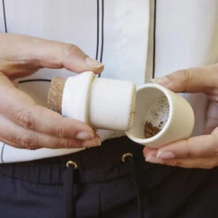 KIKKERLAND Ceramic Grinder & Jar | White -Kikkerland kikkerland kitchen ceramic grinder jar white 28558931820628