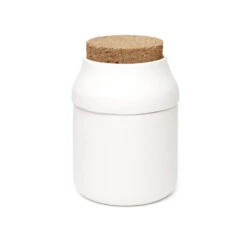 KIKKERLAND Ceramic Grinder & Jar | White