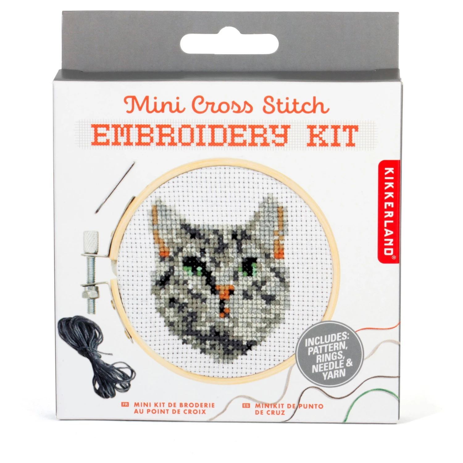 KIKKERLAND Mini Cross Stitch Embroidery Kit Cat 3 KIKKERLAND Mini Cross Stitch Embroidery Kit Cat - Image 3
