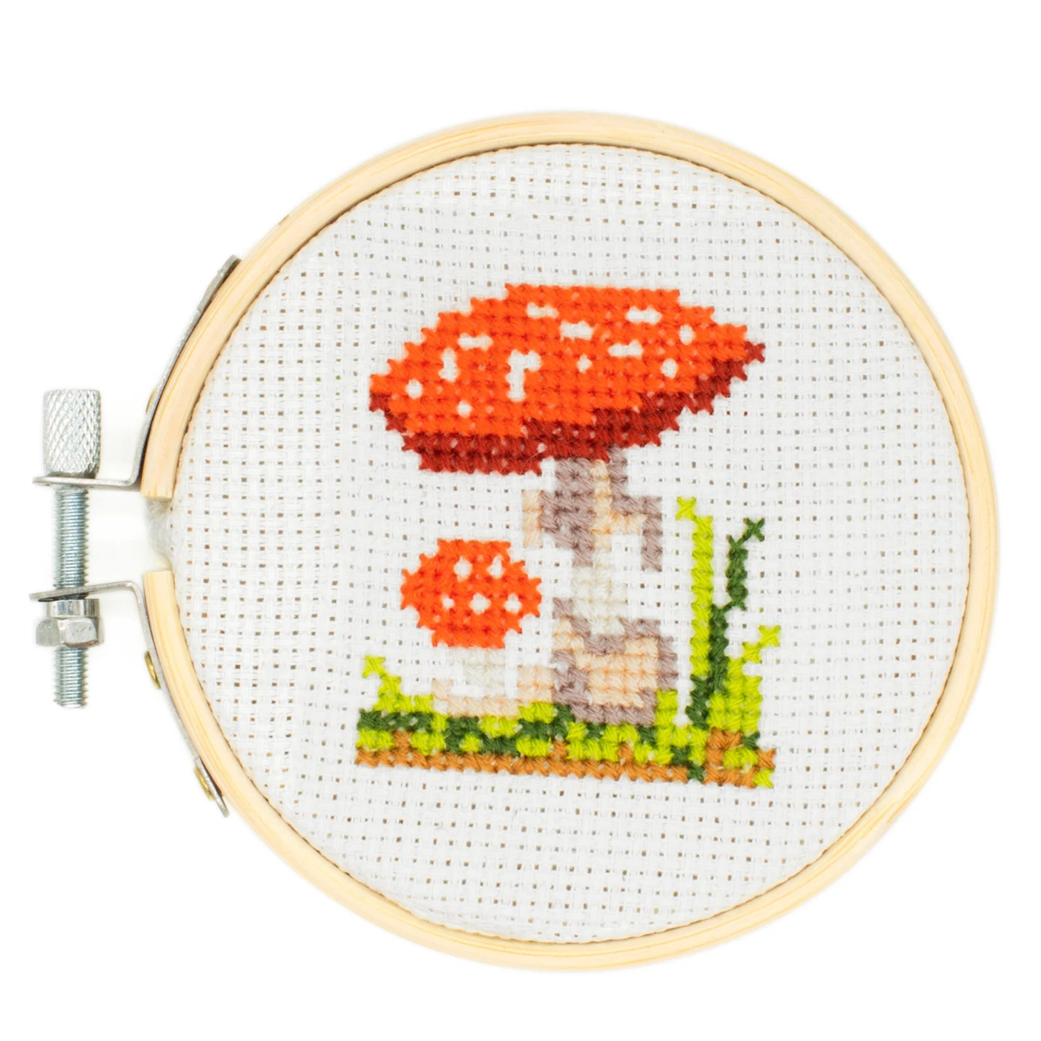 KIKKERLAND Mini Cross Stitch Embroidery Kit - Mushroom 1 KIKKERLAND Mini Cross Stitch Embroidery Kit - Mushroom