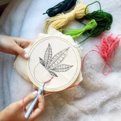 KIKKERLAND Plant Punch Needle Kit -Kikkerland plant punch needle kit on surface