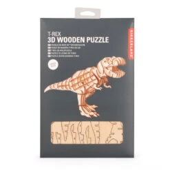 KIKKERLAND T-Rex 3D Wooden Puzzle -Kikkerland t rex 3d wooden puzzle packaging