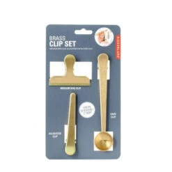 KIKKERLAND Brass Clip Set