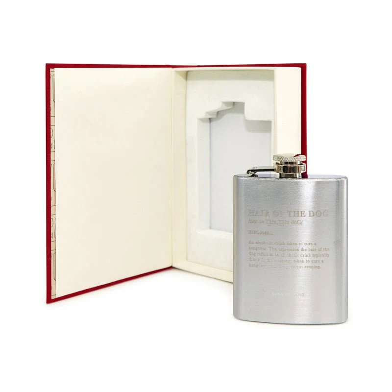 KIKKERLAND Hair Of The Dog Stainless Steel Flask 1 KIKKERLAND Hair Of The Dog Stainless Steel Flask