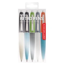 KIKKERLAND Mini Retro Pens Set Of 5 -Kikkerland mini retro pens set of 5 packaging