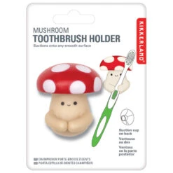 KIKKERLAND Mushroom Toothbrush Holder -Kikkerland mushroom toothbrush holder packaging