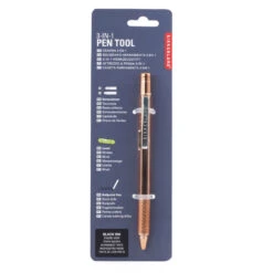 KIKKERLAND 3-in-1 Pen Multi Tool Copper -Kikkerland pen multi tool copper package by kikkerland
