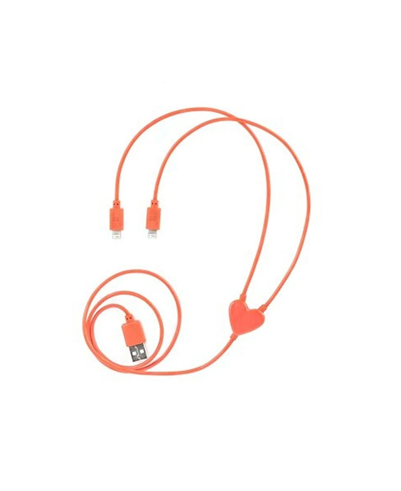 KIKKERLAND IPhone Heart 2-in-1 Dual Charging Cable 1 KIKKERLAND IPhone Heart 2-in-1 Dual Charging Cable